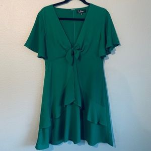 Green mini dress